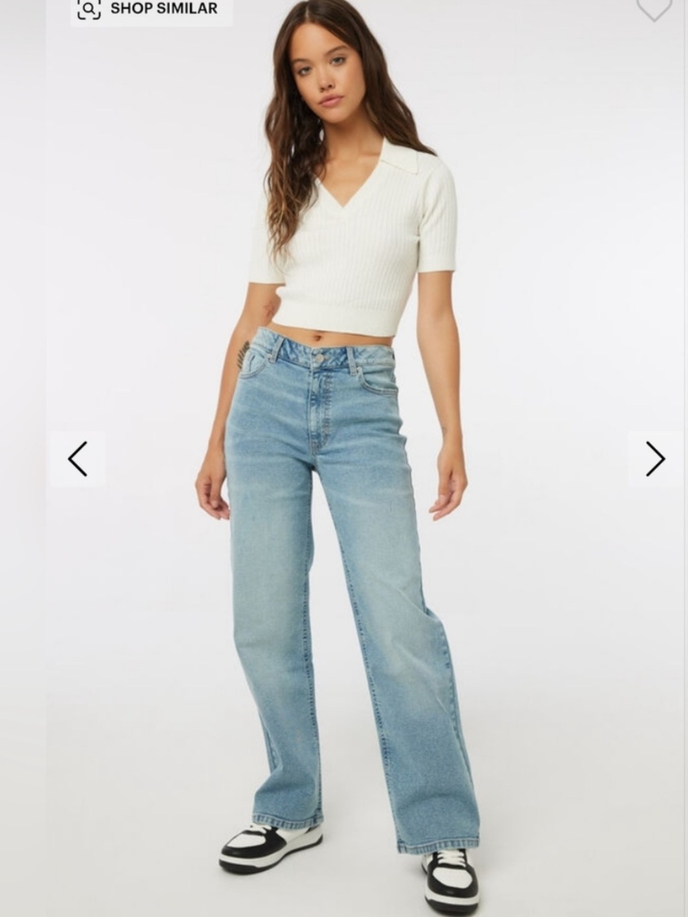 Ardene ‘90s High Rise Light Wash Blue Wide-Leg Denim Jeans Size 13
